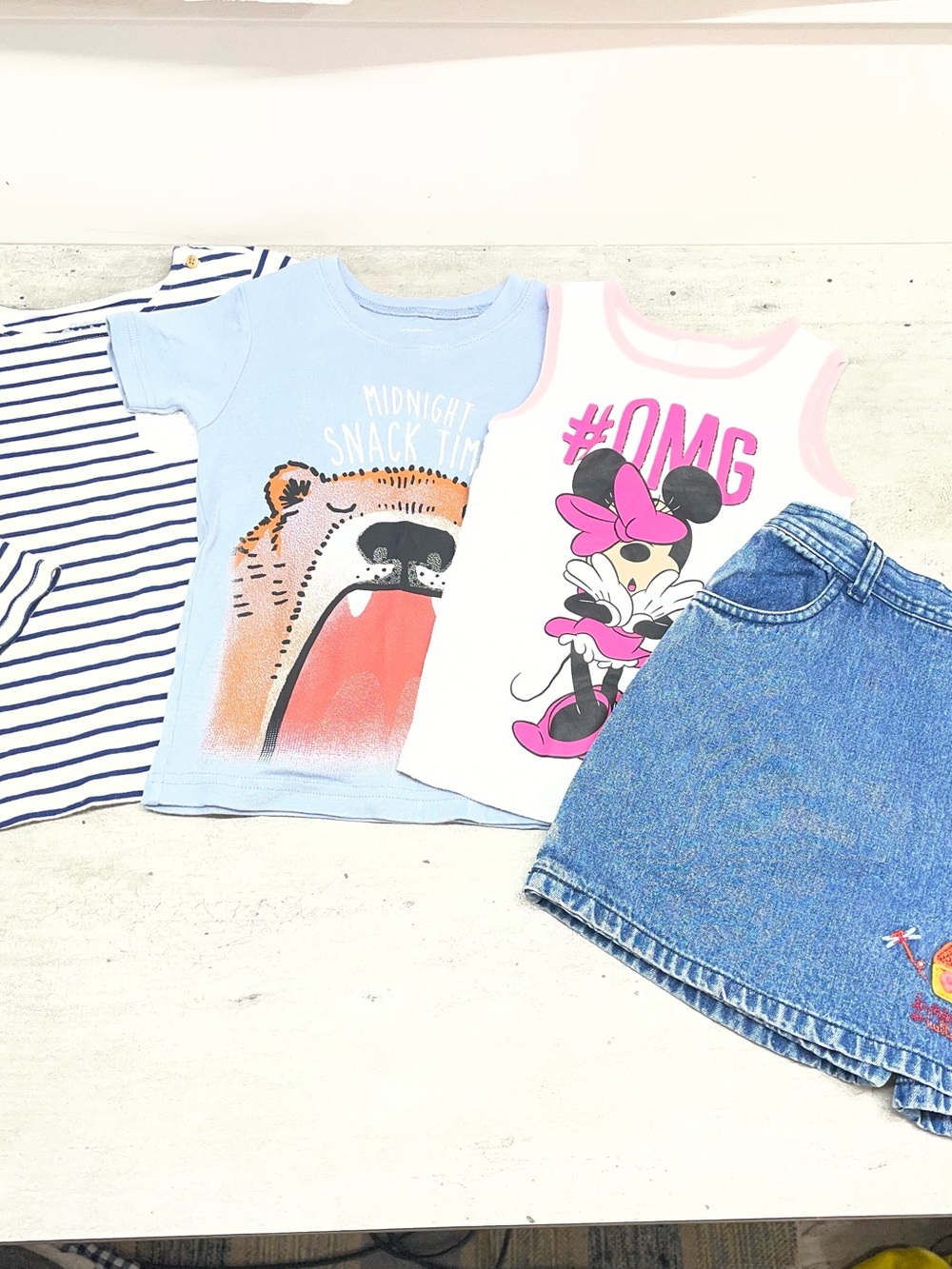 Disney OshKosh Carter's Girls‎ 4pc Lot Size 4/5 Blue Pink Denim Excellent Bundle